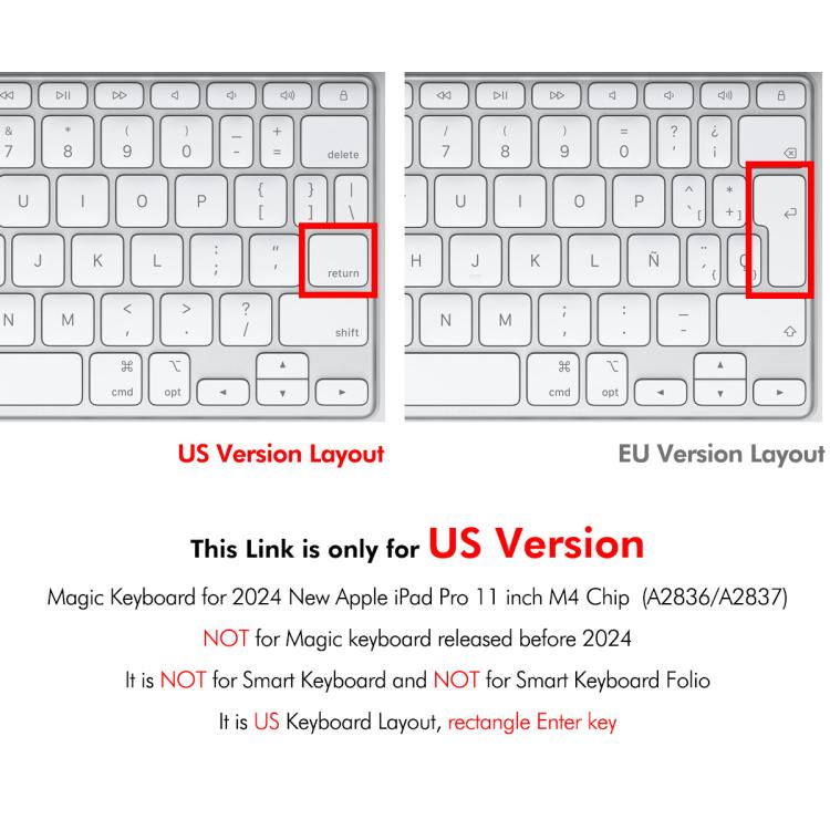 For iPad Pro 11 M4 2024 ENKAY US Version Magic Keyboard Cover Soft TPU Protective Film