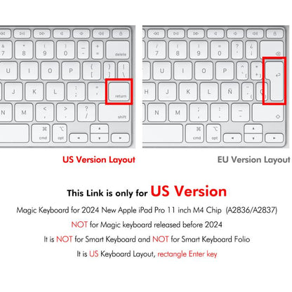 For iPad Pro 11 M4 2024 ENKAY US Version Magic Keyboard Cover Soft TPU Protective Film