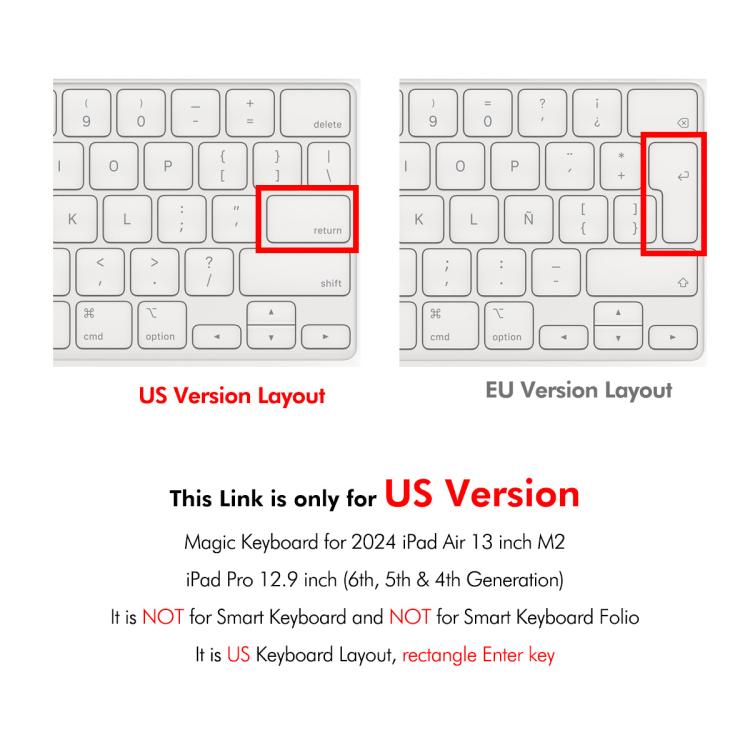For iPad Air 13 (2024) / iPad Pro 12.9 (2022/2021/2020) ENKAY US Version Magic Keyboard Cover Soft TPU Protective Film