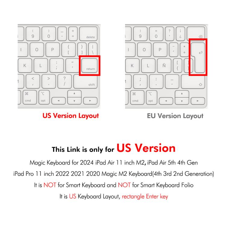 For iPad Air 11 (2024) / iPad Pro 11 (2022/2021/2020) ENKAY US Version Magic Keyboard Cover Soft TPU Protective Film