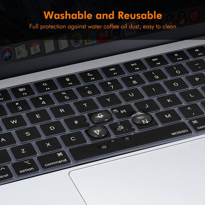 For MacBook Air 13.6 / 15.3 ＆ Pro 14.2 / 16.2 ENKAY US Version Keyboard Cover Soft Silicone Protective Film(Black)