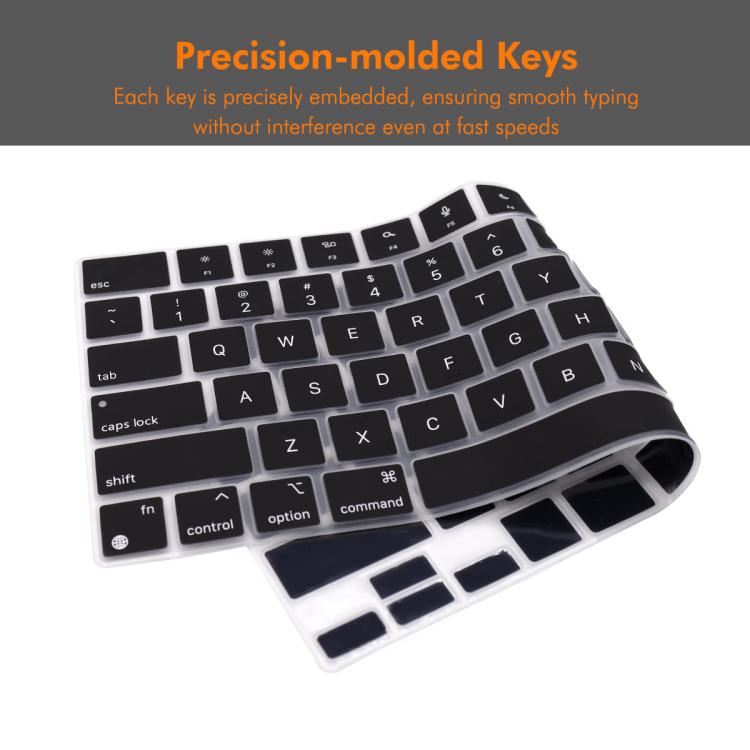 For MacBook Air 13.6 / 15.3 ＆ Pro 14.2 / 16.2 ENKAY US Version Keyboard Cover Soft Silicone Protective Film(Black)