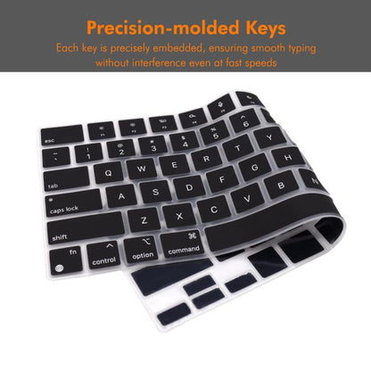 For MacBook Air 13.6 / 15.3 ＆ Pro 14.2 / 16.2 ENKAY US Version Keyboard Cover Soft Silicone Protective Film(Black)
