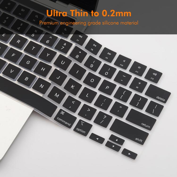 For MacBook Air 13.6 / 15.3 ＆ Pro 14.2 / 16.2 ENKAY US Version Keyboard Cover Soft Silicone Protective Film(Black)