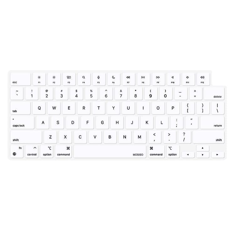 For MacBook Air 13.6 / 15.3 ＆ Pro 14.2 / 16.2 ENKAY US Version Keyboard Cover Soft Silicone Protective Film(White)