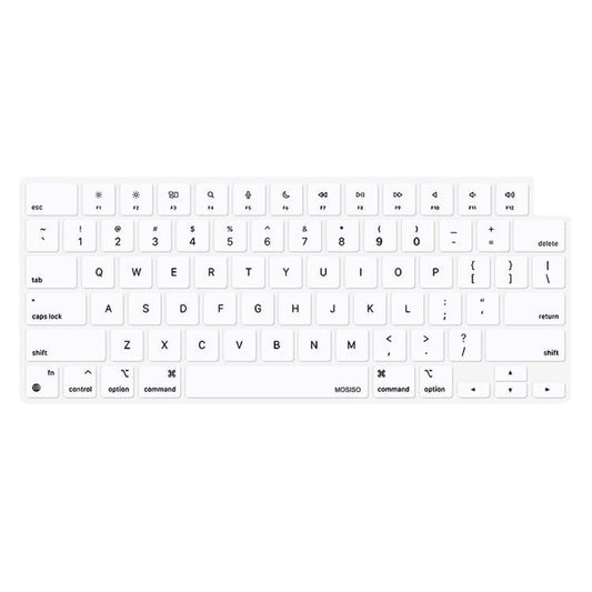 For MacBook Air 13.6 / 15.3 ＆ Pro 14.2 / 16.2 ENKAY US Version Keyboard Cover Soft Silicone Protective Film(White)