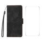Pour Motorola Moto G75 Coque de téléphone en cuir gaufré Rhombus Starry ENKAY avec film de protection d'écran (noir)