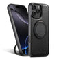 For iPhone 16 Pro Max Suteni G3 Oil Wax 360 Rotation Holder MagSafe Back Phone Case(Black)