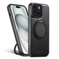 For iPhone 15 Plus Suteni G3 Oil Wax 360 Rotation Holder MagSafe Back Phone Case(Black)