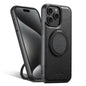 For iPhone 15 Pro Suteni G3 Oil Wax 360 Rotation Holder MagSafe Back Phone Case(Black)