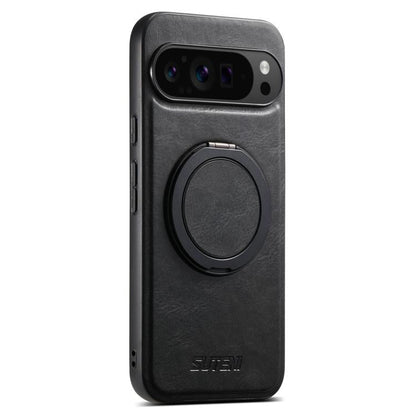 For Google Pixel 10 Suteni G3 Oil Wax 360 Rotation Holder MagSafe Back Phone Case(Black)