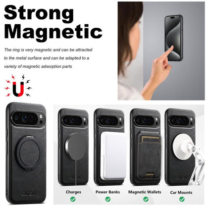 For Google Pixel 10 Suteni G3 Oil Wax 360 Rotation Holder MagSafe Back Phone Case(Black)