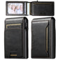 Suteni Oil Waxy Keys Automatically Pop Up Card Wallet Case(Black)