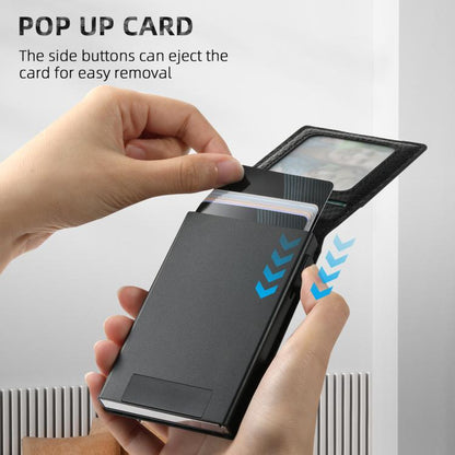 Suteni Carbon Fiber Magnetic Key Press Automatically Pop Up Card Box(Black)
