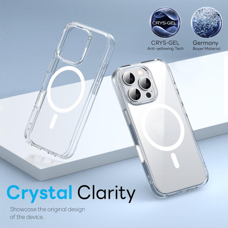 For iPhone 16 Pro Max NORTHJO 3 in 1 PC Magnetic Phone Case with Screen Film and Lens Film(Clear)