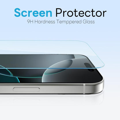 For iPhone 16 Pro Max NORTHJO 3 in 1 PC Magnetic Phone Case with Screen Film and Lens Film(Clear)