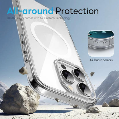 For iPhone 16 Pro NORTHJO 3 in 1 PC Magnetic Phone Case with Screen Film and Lens Film(Clear)