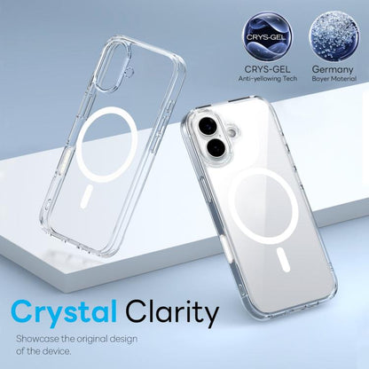 For iPhone 16 NORTHJO 3 in 1 PC Magnetic Phone Case with Screen Film and Lens Film(Clear)
