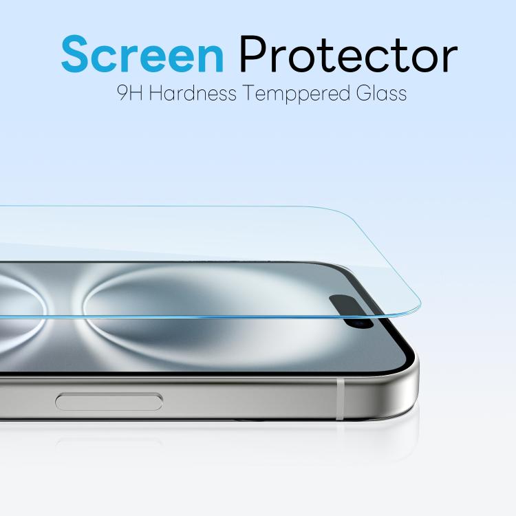 For iPhone 16 NORTHJO 3 in 1 PC Magnetic Phone Case with Screen Film and Lens Film(Clear)