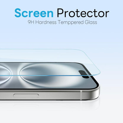 For iPhone 16 NORTHJO 3 in 1 PC Magnetic Phone Case with Screen Film and Lens Film(Clear)