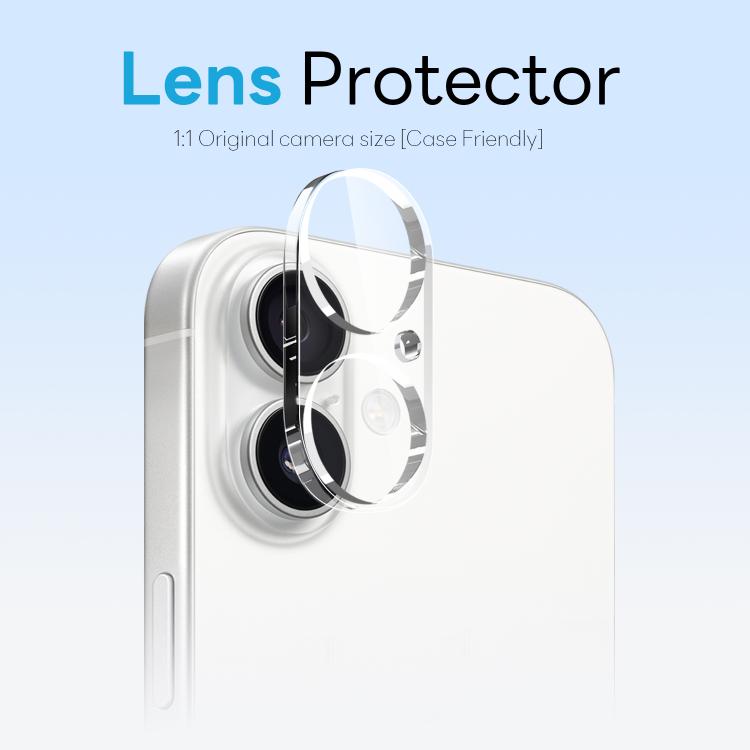 For iPhone 16 NORTHJO 3 in 1 PC Magnetic Phone Case with Screen Film and Lens Film(Clear)