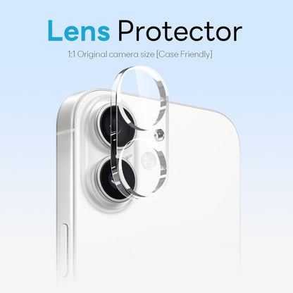 For iPhone 16 NORTHJO 3 in 1 PC Magnetic Phone Case with Screen Film and Lens Film(Clear)