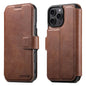 For iPhone 16 Pro Suteni Q05 2-in-1 Multi-function Detachable Wallet MagSafe Phone Case(Brown)