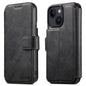 For iPhone 14 Suteni Q05 2-in-1 Multi-function Detachable Wallet MagSafe Phone Case(Black)