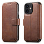 For iPhone 12 Suteni Q05 2-in-1 Multi-function Detachable Wallet MagSafe Phone Case(Brown)
