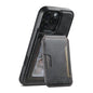 For iPhone 16 Pro Max Suteni M3 Card Bag MagSafe Cowhide Texture Leather Phone Case(Black)