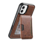 For iPhone 16 Suteni M3 Card Bag MagSafe Cowhide Texture Leather Phone Case(Brown)