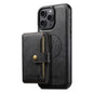 For iPhone 16 Pro Suteni M4 Magnetic Card Bag MagSafe Leather Phone Case(Black)