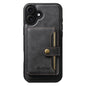 For iPhone 16 Suteni M4 Magnetic Card Bag MagSafe Leather Phone Case(Black)