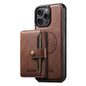For iPhone 15 Pro Max Suteni M4 Magnetic Card Bag MagSafe Leather Phone Case(Brown)