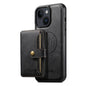 For iPhone 14 Suteni M4 Magnetic Card Bag MagSafe Leather Phone Case(Black)
