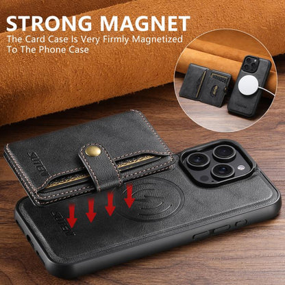 For iPhone 14 Suteni M4 Magnetic Card Bag MagSafe Leather Phone Case(Black)