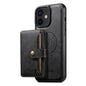 For iPhone 12 Suteni M4 Magnetic Card Bag MagSafe Leather Phone Case(Black)