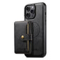 For iPhone 12 Pro Suteni M4 Magnetic Card Bag MagSafe Leather Phone Case(Black)
