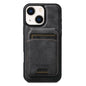For iPhone 13 Suteni M5 Magnetic Card Bag MagSafe Cowhide Texture Leather Phone Case(Black)