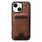For iPhone 13 Suteni M5 Magnetic Card Bag MagSafe Cowhide Texture Leather Phone Case(Brown)