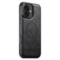 For iPhone 16 Plus Suteni G5 Cowhide Leather MagSafe Magnetic Phone Case(Black)