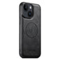 For iPhone 15 Suteni G5 Cowhide Leather MagSafe Magnetic Phone Case(Black)