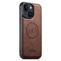 For iPhone 15 Suteni G5 Cowhide Leather MagSafe Magnetic Phone Case(Brown)