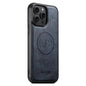For iPhone 13 Pro Suteni G5 Cowhide Leather MagSafe Magnetic Phone Case(Blue)