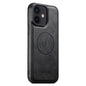 For iPhone 12 Suteni G5 Cowhide Leather MagSafe Magnetic Phone Case(Black)