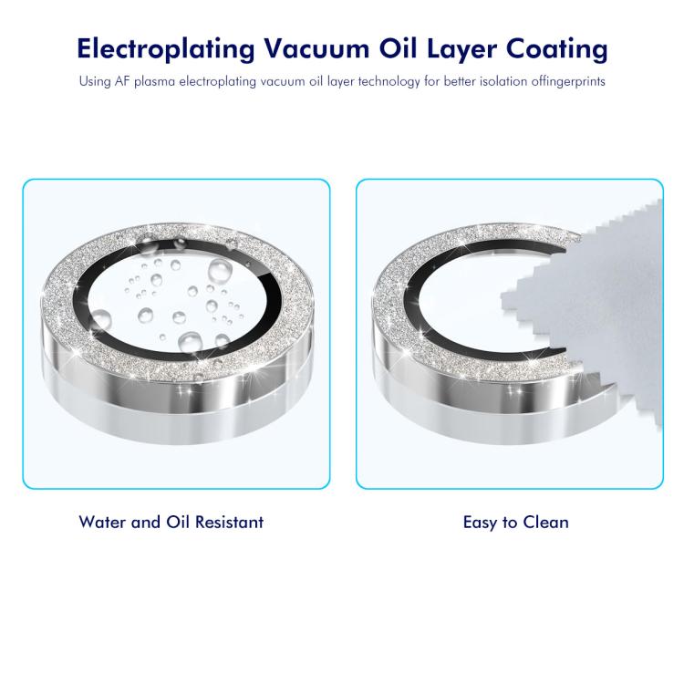 For iPhone 17e / 16e ENKAY Hat-Prince Glitter Rear Camera Lens Aluminium Alloy Ring Tempered Glass Film(Pink)