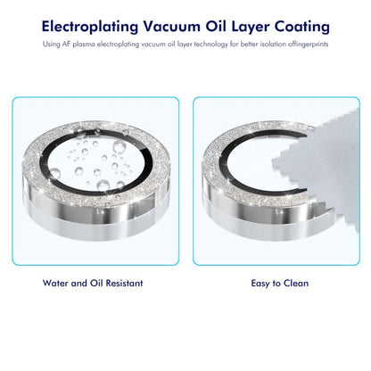 For iPhone 17e / 16e ENKAY Hat-Prince Glitter Rear Camera Lens Aluminium Alloy Ring Tempered Glass Film(Pink)