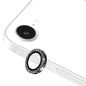 For iPhone 17e / 16e ENKAY Hat-Prince Glitter Rear Camera Lens Aluminium Alloy Ring Tempered Glass Film(Black)
