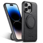 Pour iPhone 14 Pro Max Étui de téléphone en cuir denim avec support rotatif à 360° MagSafe Suteni G3 (noir)