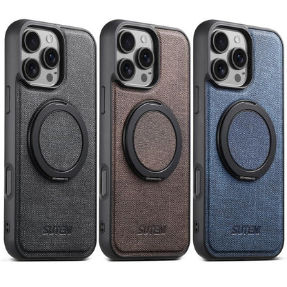 Pour iPhone 12 Pro Max Étui de Téléphone en Cuir Jean Suteni G3 avec Support Rotatif à 360° et Magsafe (Marron)